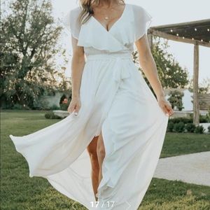 Baltic Born Katya Ruffle Maxi Dress Medium in White